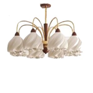 Skirt-shaped creamy full-spectrum eye-protection chandelier