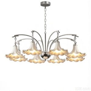 Ceramic bell orchid chandlelier